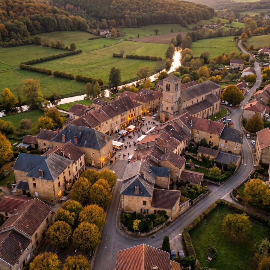 Village de Moselle vu du ciel