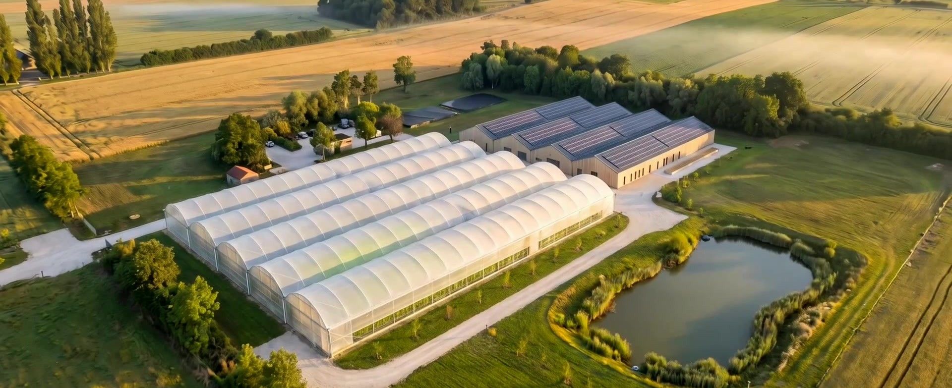 Vue aérienne de la ferme Aquaponeasy