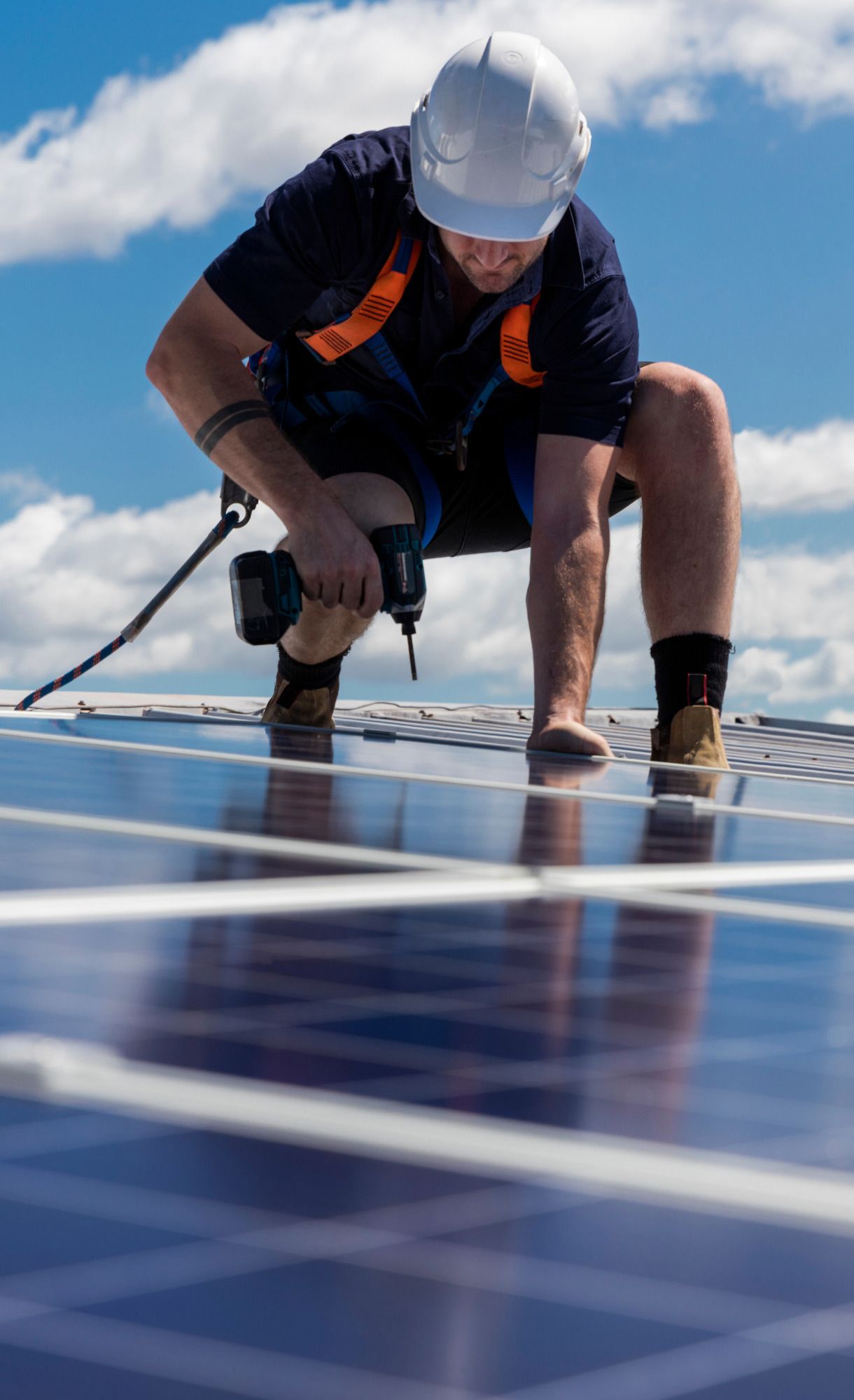 Installation de panneaux solaires en toiture